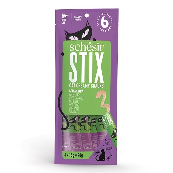 Schesir Stix Ördekli Sıvı Kedi Ödülü 6x15 Gr - 1