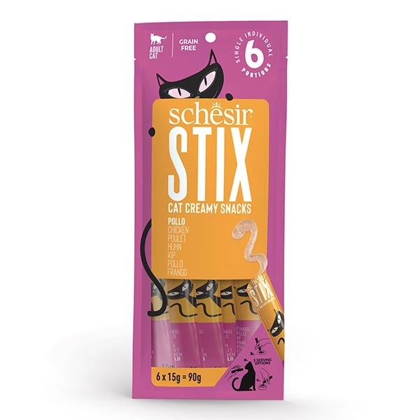 Schesir Stix Tavuklu Sıvı Kedi Ödülü 6x15 Gr - 1