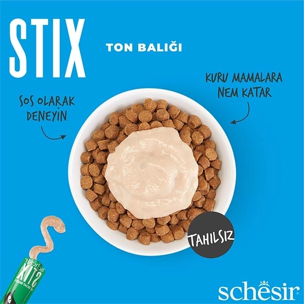Schesir Stix Ton Balıklı Sıvı Kedi Ödülü 6x15 Gr - 4