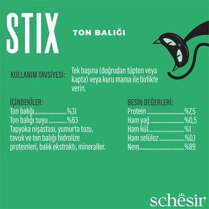 Schesir Stix Ton Balıklı Sıvı Kedi Ödülü 6x15 Gr - 3