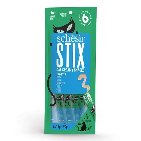Schesir Stix Ton Balıklı Sıvı Kedi Ödülü 6x15 Gr - 1
