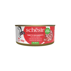 Schesir Tam ve Dengeli Ton Balığı ile Karidesli Jöle İçinde Kedi Yaş Maması 140g