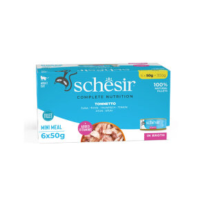 Schesir Tam ve Dengeli Ton Balıklı Pişirme Suyunda Kedi Yaş Maması Multipack 6x50g