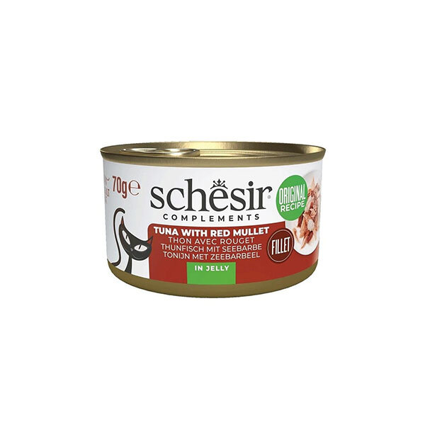 Schesir Tamamlayıcı Ton ve Barbun Balıklı Jöle İçinde Kedi Konservesi 70g - 1