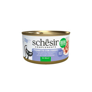 Schesir Tamamlayıcı Ton ve Orfoz Balıklı Jöle İçinde Kedi Konservesi 70g
