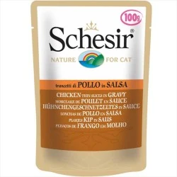 Schesir Tavuk Filetolu Soslu Yaş Kedi Maması 100GR