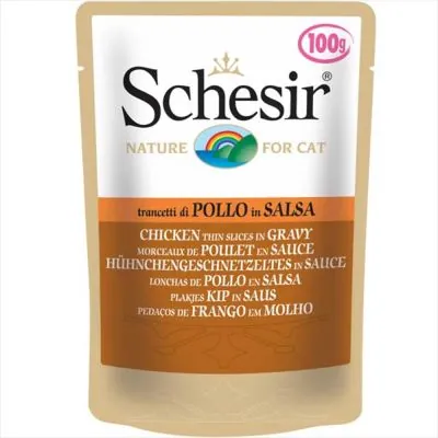 Schesir Tavuk Filetolu Soslu Yaş Kedi Maması 100GR - 1