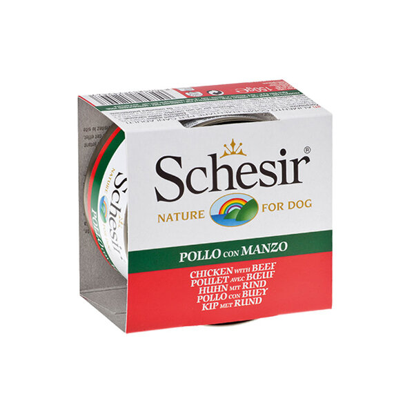 Schesir Tavuk ve Sığır Etli Yaş Köpek Maması 150 GR - 1