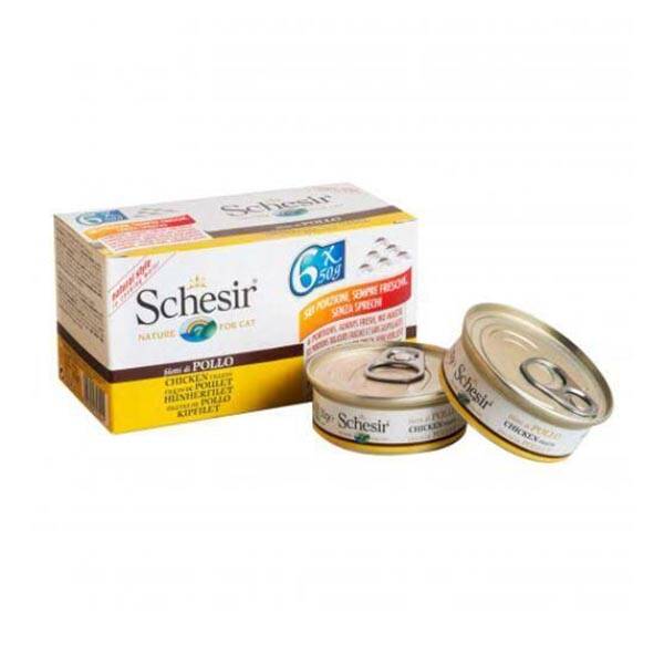 Schesir Tavuklu Sos İçinde Tamamlayıcı Yetişkin Kedi Yaş Maması 50 g (6 Adet) - 1