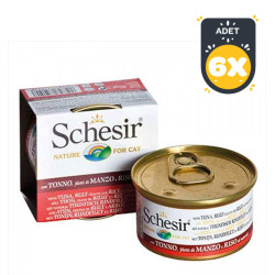 Schesir Ton Balığı, Sığır Ve Pirinçli Yaş Kedi Maması 85 GR * 6 Adet