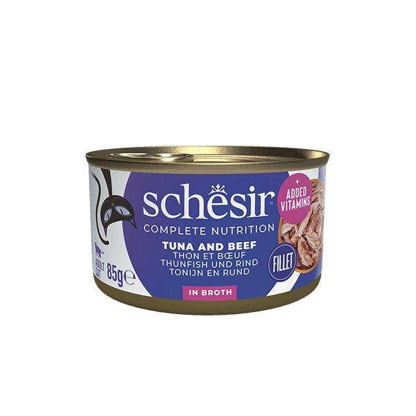 Schesir Ton Balığı Sığır Ve Pirinçli Yaş Kedi Maması 85 GR - 1