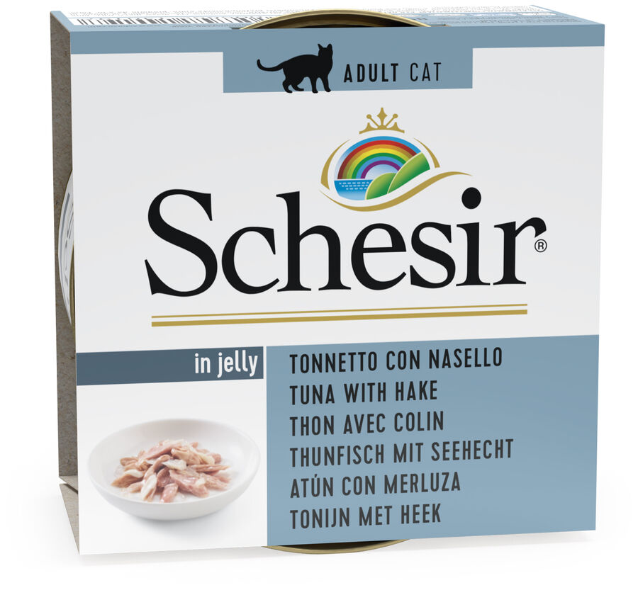 Schesir Ton Balıklı ve Berlam Balıklı Jöle İçinde Tamamlayıcı Yetişkin Kedi Yaş Maması 85 g - 2
