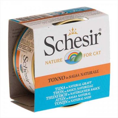 Schesir Ton Balıklı Doğal Sos İçinde Tamamlayıcı Yetişkin Kedi Yaş Maması 70 g - 1