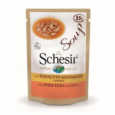 Schesir Ton Balıklı Papayalı Tamamlayıcı Kedi Konservesi 85 gr - 1