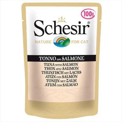 Schesir Ton Balıklı Somonlu Yaş Kedi Maması 100 Gr - 1