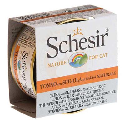 Schesir Ton Balıklı ve Levrekli Tahılsız Kedi Yaş Maması 70 GR - 1