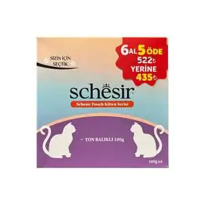 Schesir Ton Balıklı Yavru Kedi Konservesi 100gr 6 al 5 öde