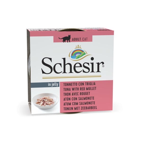 Schesir Ton Balıklı ve Barbun Balıklı Jöle İçinde Tamamlayıcı Yetişkin Kedi Yaş Maması 85 g - 1