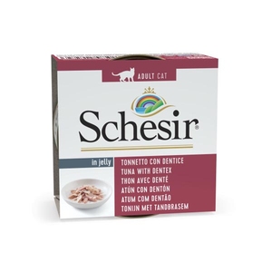 Schesir Ton Balıklı ve Sinarit Balıklı Jöle İçinde Tamamlayıcı Yetişkin Kedi Yaş Maması 85 g