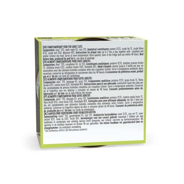 Schesir Ton Balıklı ve Mahi Mahi Balıklı Jöle İçinde Tamamlayıcı Yetişkin Kedi Yaş Maması 85 g - 2