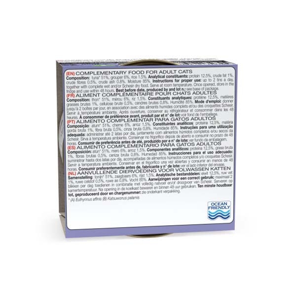 Schesir Ton Balıklı ve Orfoz Balıklı Jöle İçinde Tamamlayıcı Yetişkin Kedi Yaş Maması 85 g - 2
