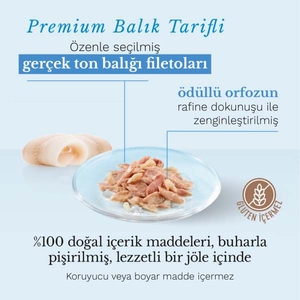 Schesir Ton Balıklı ve Orfoz Balıklı Jöle İçinde Tamamlayıcı Yetişkin Kedi Yaş Maması 85 g - 4