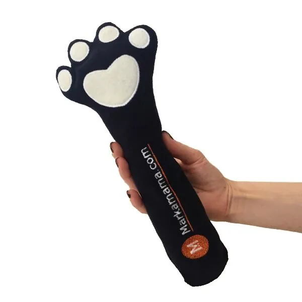 Markamama Kedi Otlu ve Zilli Pati Kedi Oyuncağı Mavi 27 cm - 1