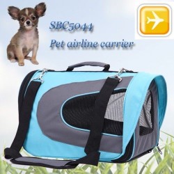 Senful Kedi ve Köpek Uçak Taşıma Çantası ( 46*26*27 Gök Mavi )