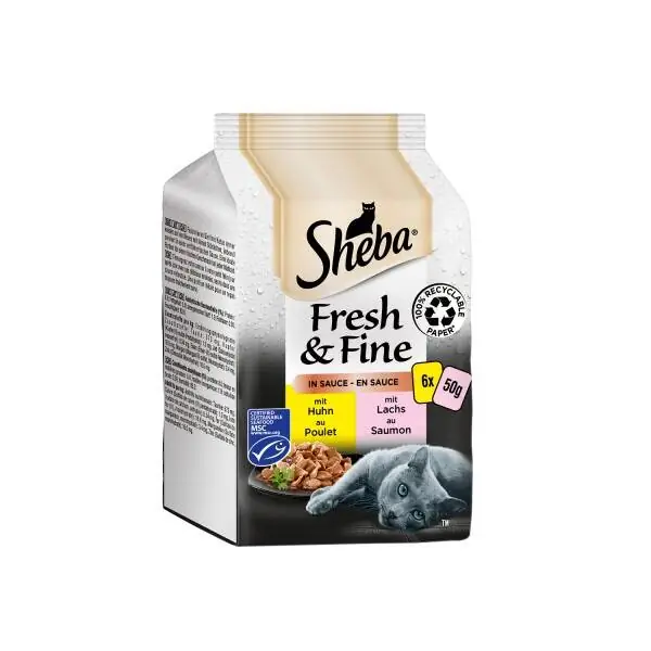 Sheba Somonlu Tavuklu Kedi Yaş Maması 50 gr x 6 Adet - 1