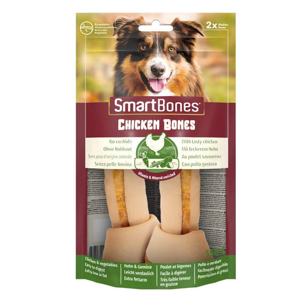 SmartBones Tavuklu Medium Köpek Ödül Kemiği 128 g (2'li Paket) - 1