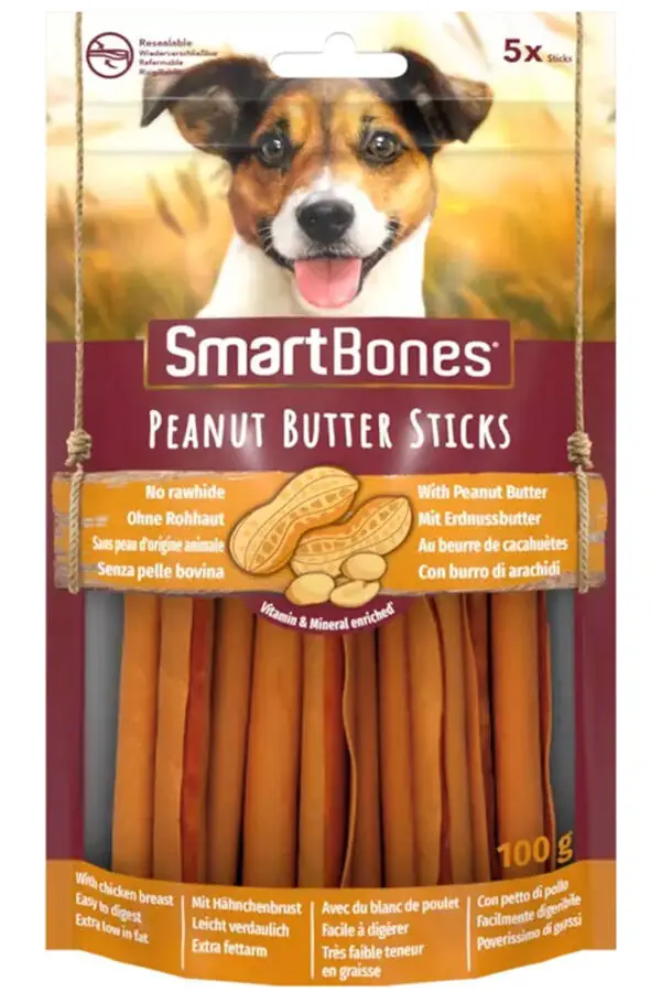 SmartBones Peanut Butter Sticks Tavuklu ve Yerfıstıklı Köpek Ödülü 100 Gr - 1