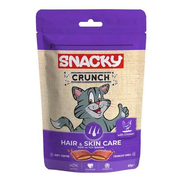 Snacky Kedi Crunch Ödül Hair-Skin Tavuklu 60 gr - 1