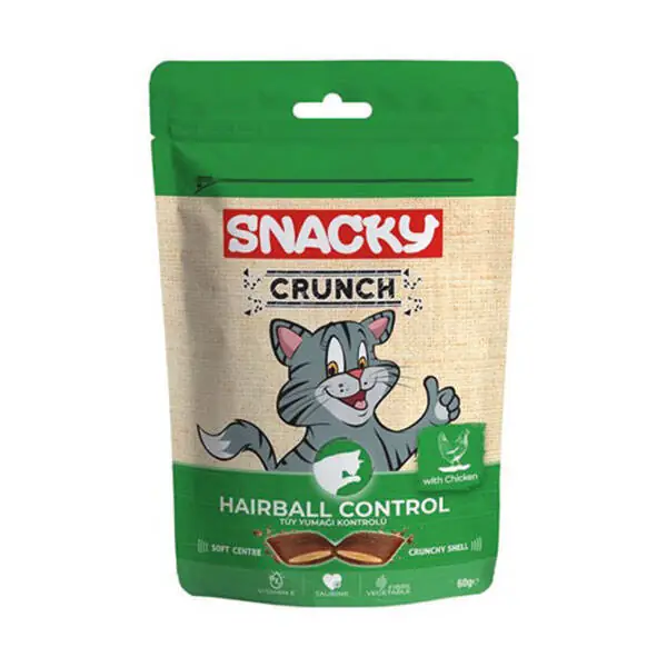 Snacky Kedi Crunch Ödül Hairball Cont.Tavuk 60 gr - 1