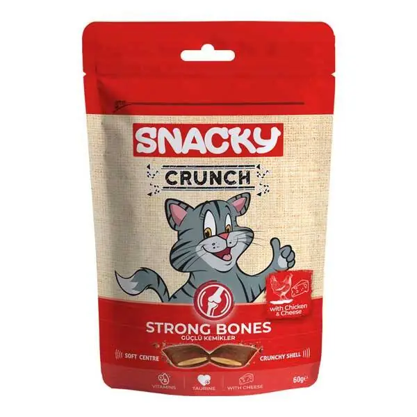 Snacky Kedi Crunch Ödül Strong Tavuk-Peynir 60 gr - 1