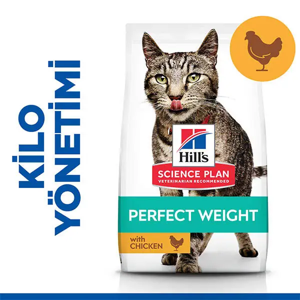 Hill's Science Plan Perfect Weight İdeal Kilo için Tavuklu Yetişkin Kedi Maması 2,5kg - 1
