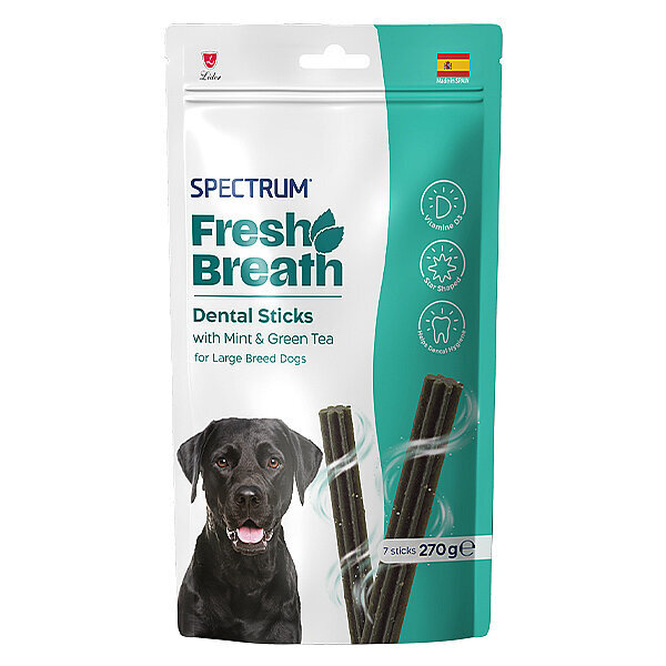 Spectrum Fresh Breath Dental Sticks Naneli ve Yeşil Çaylı Büyük Irk Köpek Ödül Maması 270 g