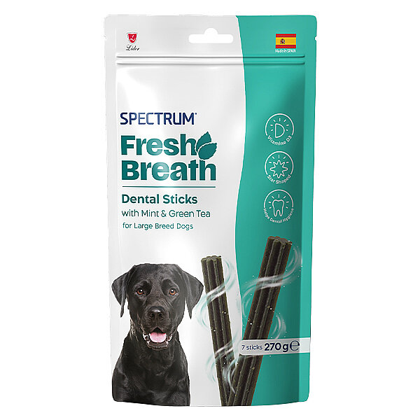 Spectrum Fresh Breath Dental Sticks Naneli ve Yeşil Çaylı Büyük Irk Köpek Ödül Maması 270 g - 1