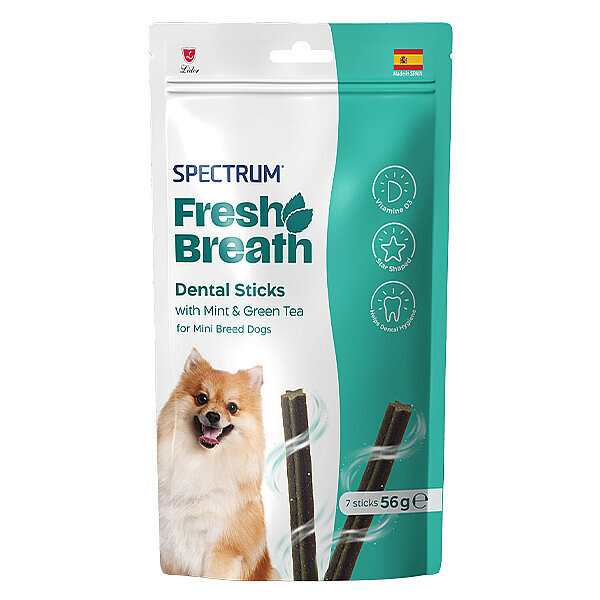 Spectrum Fresh Breath Dental Sticks Naneli ve Yeşil Çaylı Mini Irk Köpek Ödül Maması 56 g
