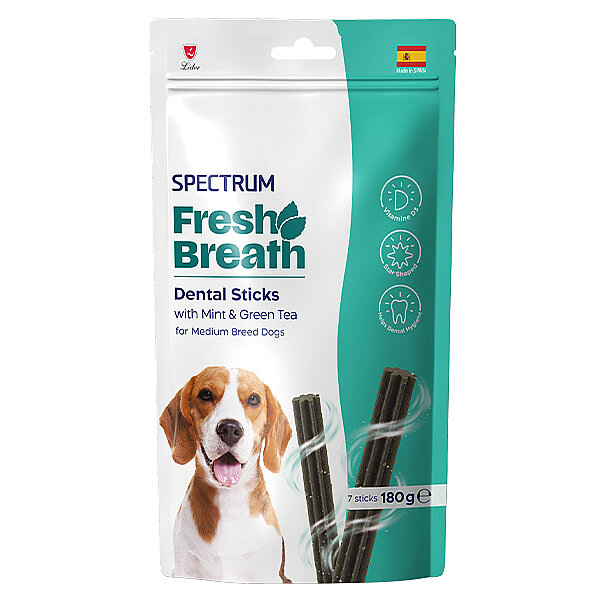 Spectrum Fresh Breath Dental Sticks Naneli ve Yeşil Çaylı Orta Irk Köpek Ödül Maması 180 g - 1