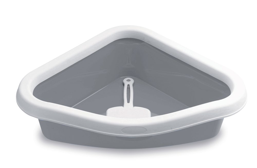 Stefanplast Sprınt Corner Beyaz/gri Kedi Tuvaleti 56x40x14cm - 1