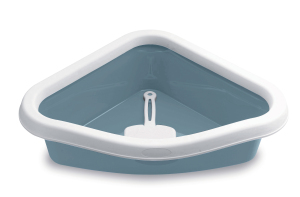 Stefanplast Sprınt Corner Beyaz/mavi Kedi Tuvaleti 56x40x14cm - 1