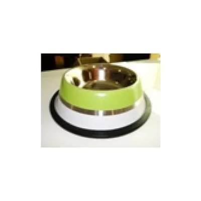 Stefanplast Yeşil Beyaz İki Renkli Çelik Mama Ve Su Kabı - 1