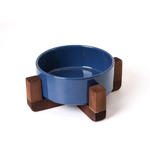 Tigres Boyun Destekleyici Seramik Mama ve Su Kabı Mavi - 1