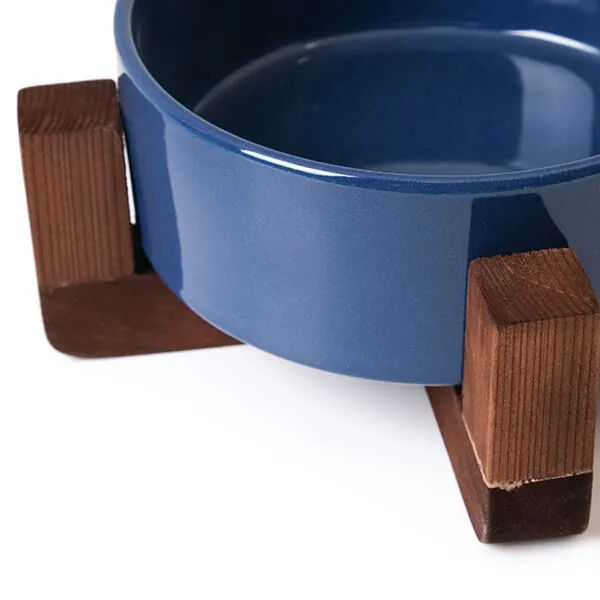 Tigres Boyun Destekleyici Seramik Mama ve Su Kabı Mavi - 2
