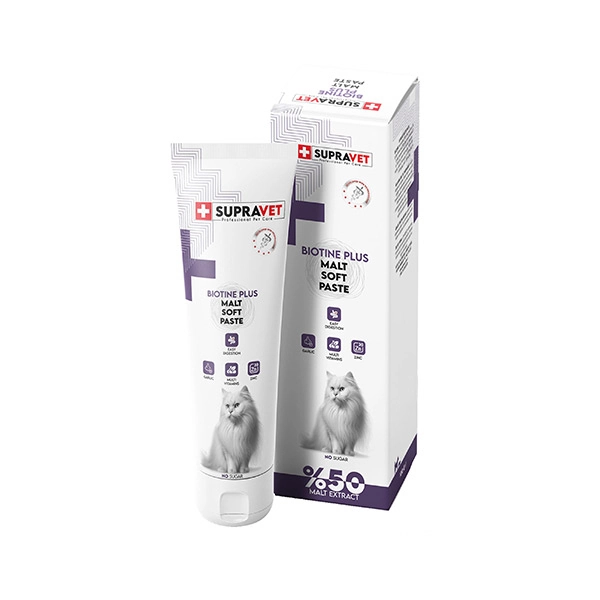Supravet Biotine Plus Kediler için Tüy Sağlığı Güçlendirici Malt Paste 100gr - 1