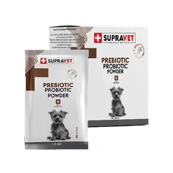 Supravet Probiyotik Köpek Bağışıklık Güçlendirici Toz Probiyotik+Prebiyotik Takviyesi 1,5 gr x 30 Adet - 1