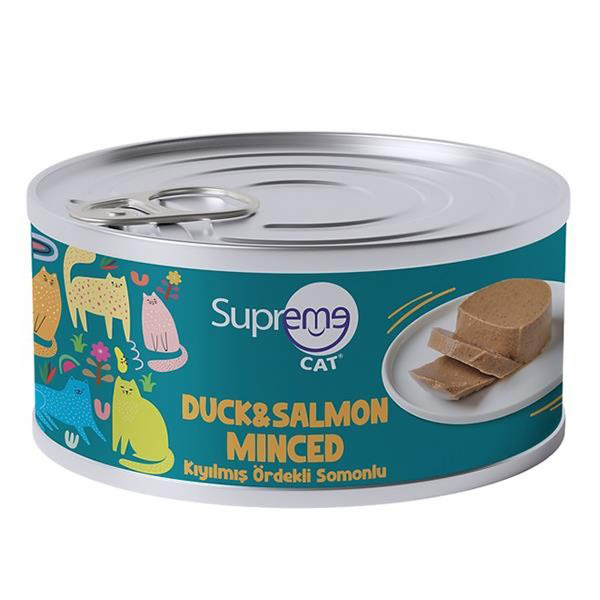 Supreme Cat Ördekli Ve Somonlu Kıyılmış Yetişkin Kedi Yaş Maması 85 Gr - 1
