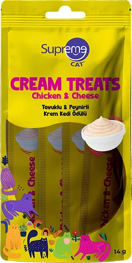Supreme Cat Tavuklu & Peynirli Sıvı Kedi Ödül Maması 4x14 gr - 1