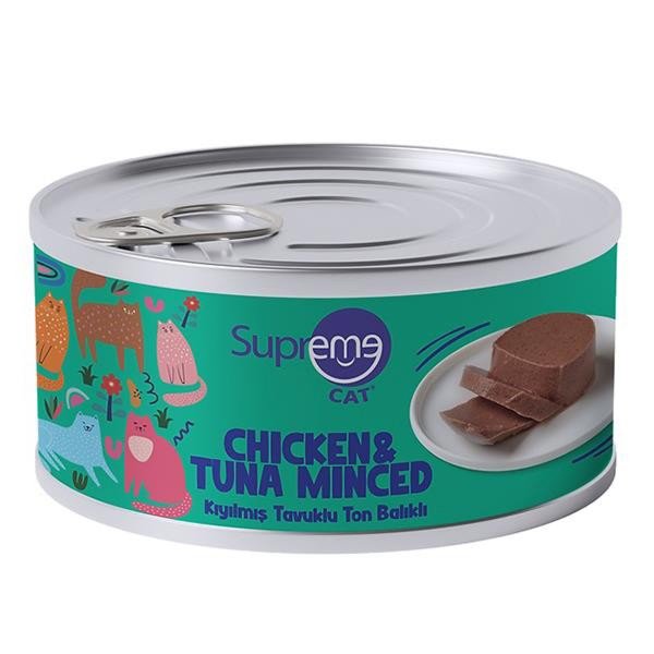 Supreme Cat Tavuklu Ve Ton Balıklı Kıyılmış Yetişkin Konserve Kedi Maması 85 Gr - 1