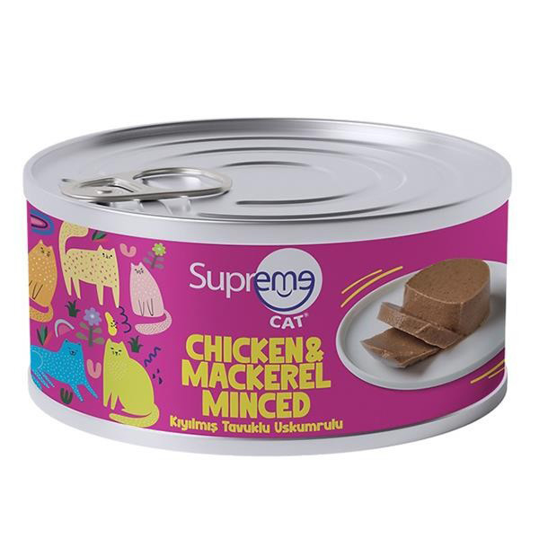 Supreme Cat Tavuklu Ve Uskumrulu Kıyılmış Yetişkin Kedi Yaş Maması 85 Gr - 1